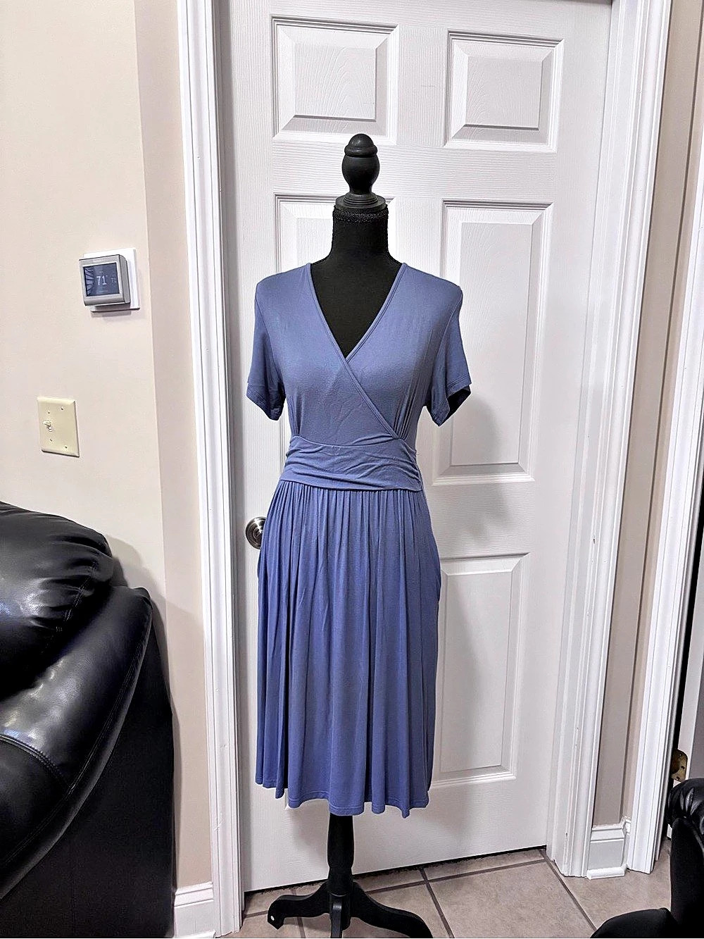 Blue Wrap Midi Dress Like New